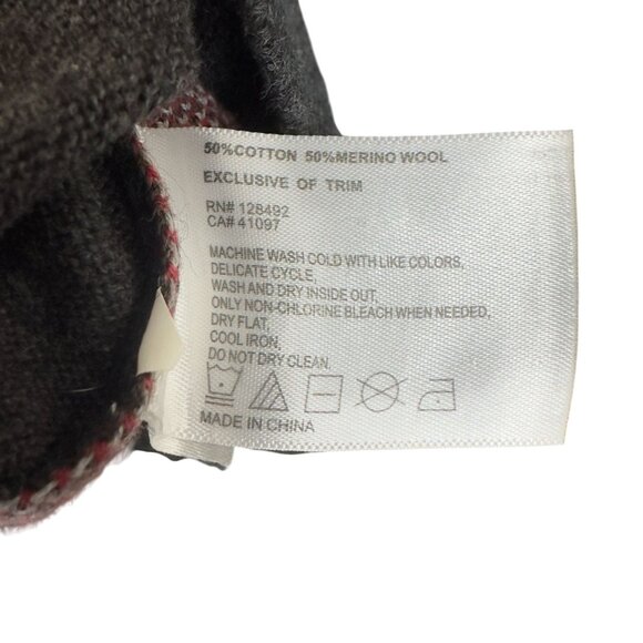 Greg Norman Pullover Sweater Mens XL Gray Plaid  Merino Wool Cotton Long Sleeve - Picture 5 of 9